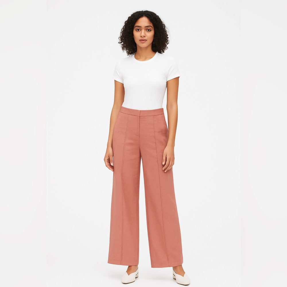 Adam Lippes‎ Light Pink Wool Blend Wide Leg Pants 10